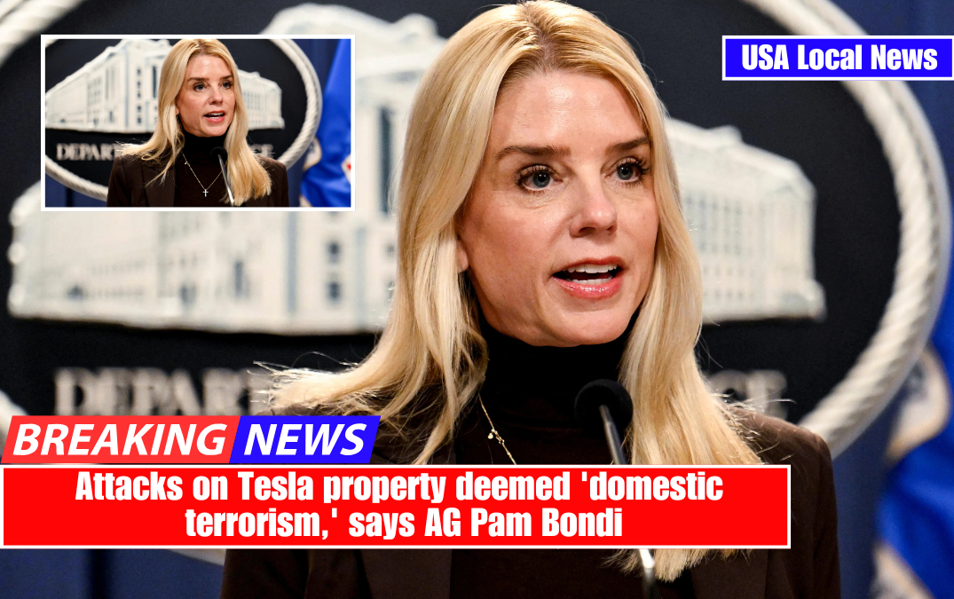 Attacks on Tesla property deemed 'domestic terrorism,' says AG Pam Bondi