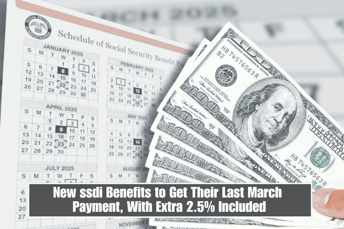 New ssdi Benefits to Get Their Last March Payment, With Extra 2.5% Included