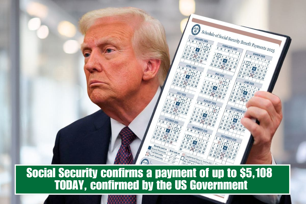 Social Security confirms a payment of up to $5,108 TODAY, confirmed by the US Government