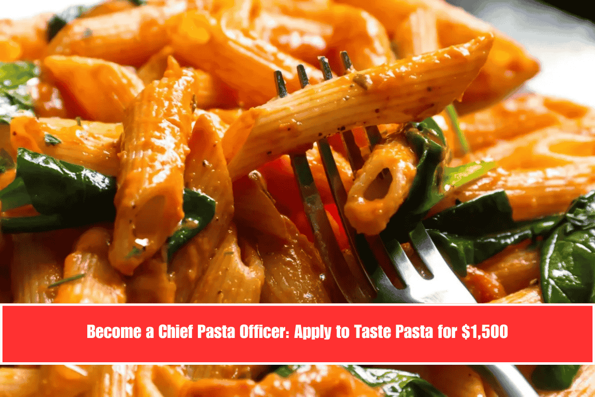 Become a Chief Pasta Officer Apply to Taste Pasta for $1,500