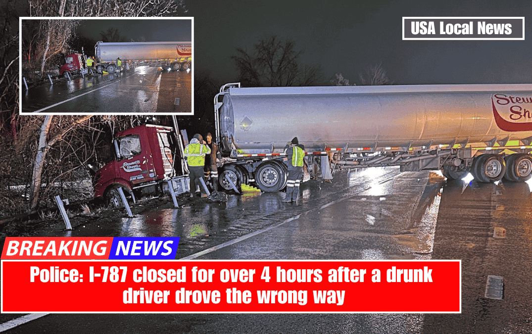 Police: I-787 closed for over 4 hours after a drunk driver drove the wrong way